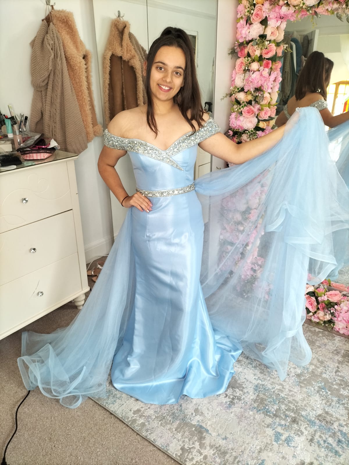 Dynasty Harriotte dress in blue RRP £ 550