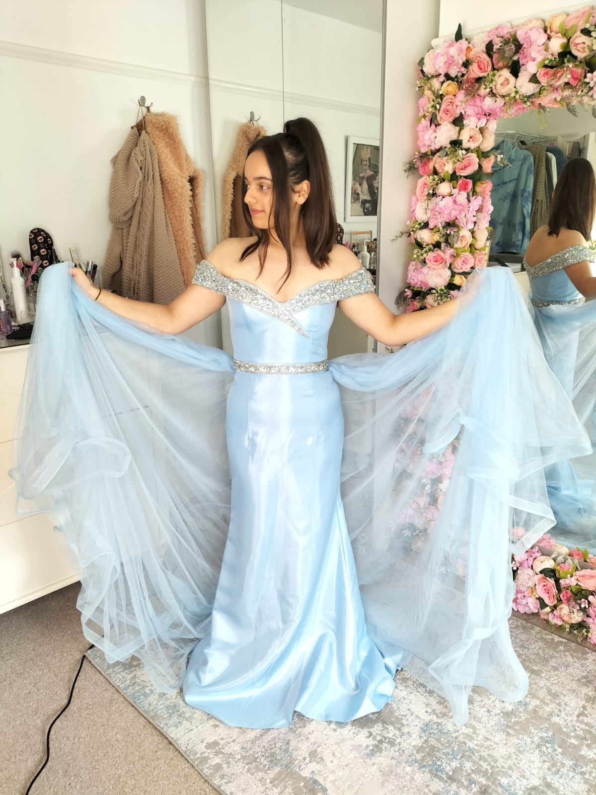 Dynasty Harriotte dress in blue RRP £ 550