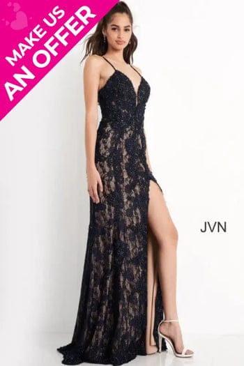 Jvn05757 jovani navy lace dress RRP £ 620