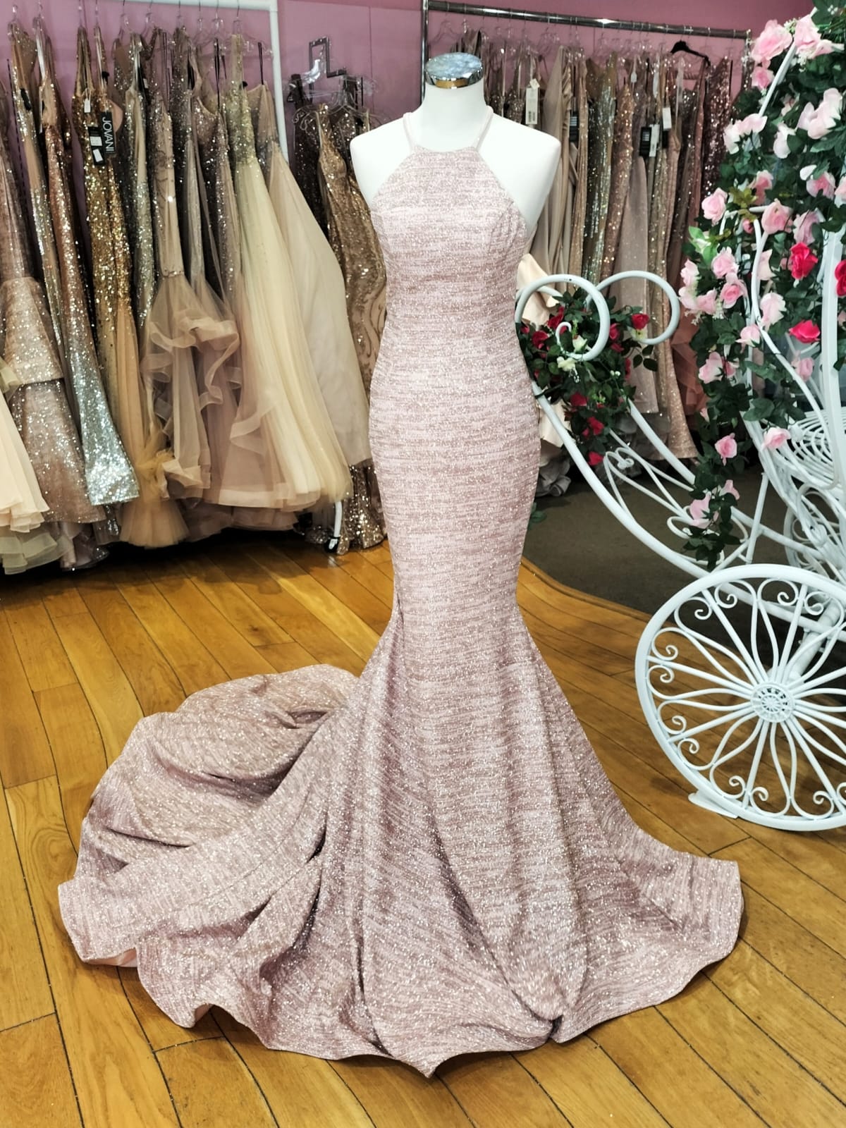 65416 blush train dress RRP £ 650 BEST SELLER !!!!! 🩷🩷🩷 WINNING DRESS!!! 👑👑👑