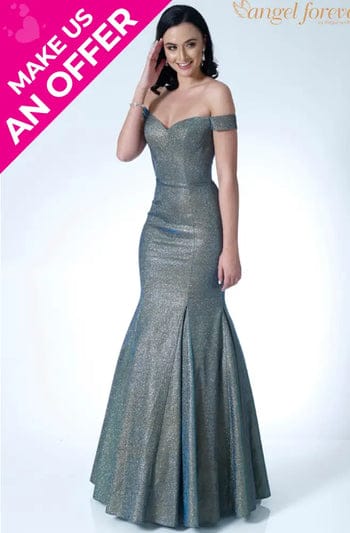 Angel forever teal glitter mermaid dress  RRP £ 590
